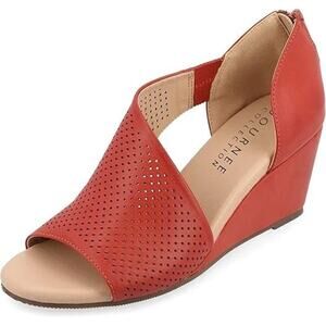 Journee Collection Women's Aretha Wedge Tru Comfort Foam Sandals, Rust Size 7.5M